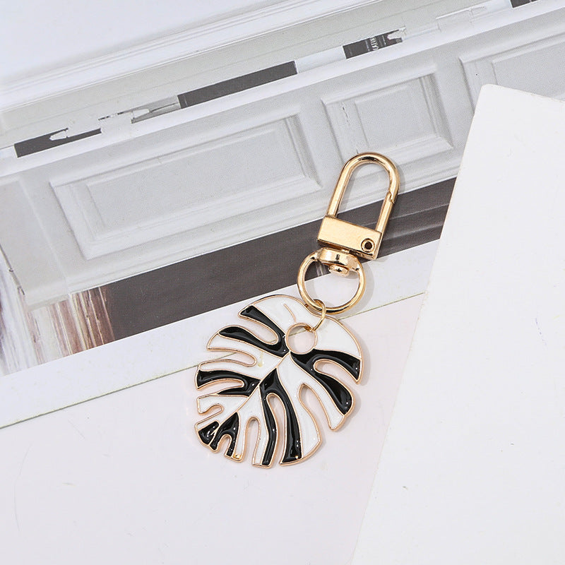 Wholesale Alloy Drip Oil Simulation Colored Leaf Turtle Back Leaf Keychain